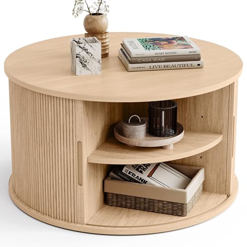 LINSY HOME Round Coffee Table, 31.5