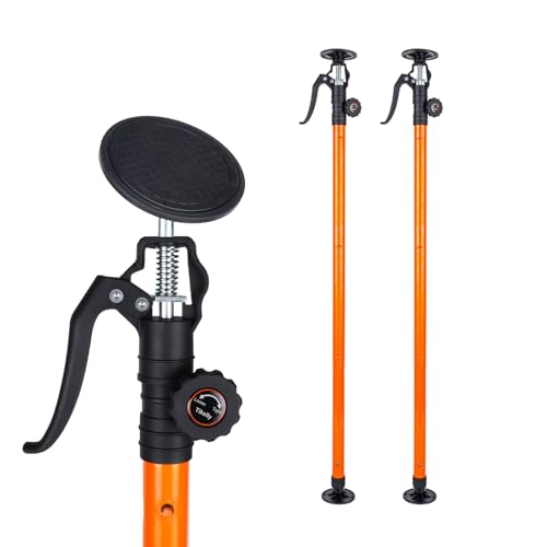 Tikelly Cabinet Jack for Installing Cabinet Support Rod 3rd Hand Support System Adjustable Support Pole,Extend from 45.2 inch to 114.2 inch,Orange 2 Packs