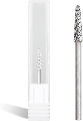 Nail Drill Bits,Safety 3/32'' Tungsten Carbide Cuticle Dead Skin Remover Under Nail Cleaner Nail Prepare Needle Drill Bit,Professional Two-Way Rotation Gel Remover for Manicure Home Salon Pedicure Use