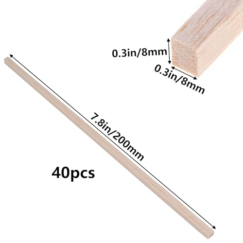 HAOBIN Oak Wooden Blocks (40pcs) 100x20x7mm DIY Craft Wood, brown - Image 2
