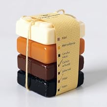 Melipona Honey Soap Gift Set 4 Mini Handmade Soaps for Face & Body with Oatmeal, Vitamin E, Royal Jelly & Charcoal Moisturizing Bars with Sweet Honey Scent, Perfect Mothers Day Gift