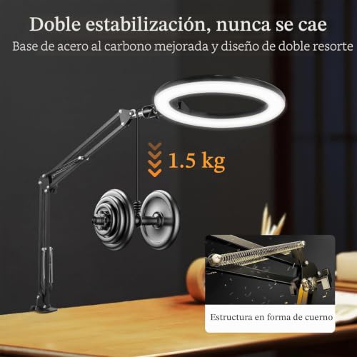 Anillo de luz para streaming Youtube Twitch con brazo de 10 pulgadas 7