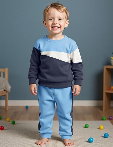 Image of Toddler Boy Clothes Long Sleeve Hoodie Sweatsuits Tops and Pants 2Pcs Boys Fall Winter Outfits Set