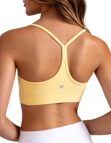 Image of Colorfulkoala Women's Dreamlux Y Back Sports Bra Low Impact Padded Workout Top with Built in Bra A-C Cups