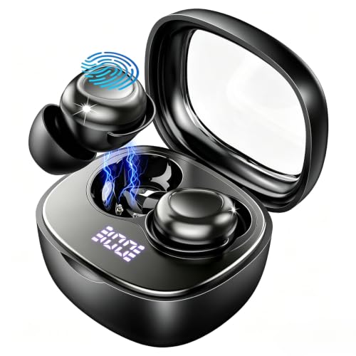 Image of Wireless Earbuds, Hybrid ANC 40dB Noise Cancelling Headphones, 50H Playtime, Bluetooth 5.4, 10mm Drivers with 5 EQ, ENC Dual Mic, IPX7 Waterproof, Digital Battery Display iOS /Android Sport /Sleep