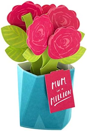 Hallmark Mothers Day Card for Mum, Pop Up Red Flowers 'Paper Wonder' Design