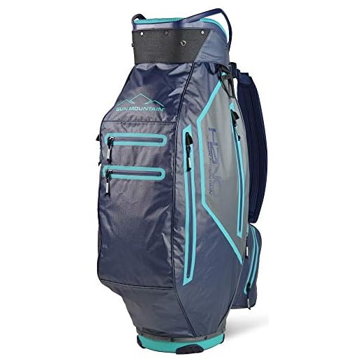 Sun Mountain 2021 Golf H2NO Elite kundvagn väska (marinblå/pistol/blågrön)