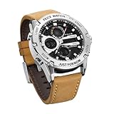 FEICE Watch for Men Watch Wristwatches Chronograph Sport Watch Japanese Quartz Analog-Digital Waterproof Watches Multifunctional Luminescent Industrial Style Punk watch-FK036 Brown