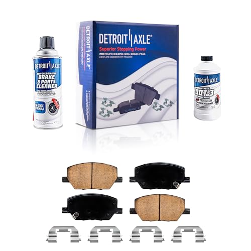 Image of Detroit Axle - Front Brake Pads for 2017-2025 Jeep Compass Dodge Hornet | 2015-2023 Renegade 500X, Ceramic Brake Pads w /Hardware Replacement