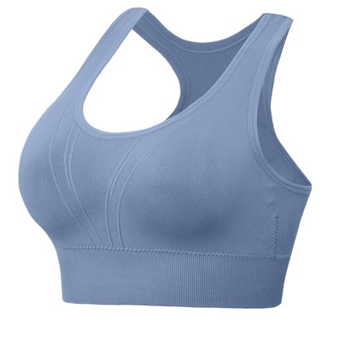 Litherday Sujetador Deportivo Mujer Sin Costuras de Alto Impacto Extraíbles Bra Deportivo Push Up para Yoga Running Fitness y Entrenamiento Tallas