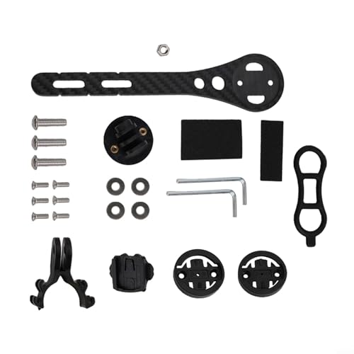 MeevrgR Soporte multifuncional para velocímetro de fibra de carbono para bicicleta, para ordenadores y cámaras deportivas compatibles (largo)