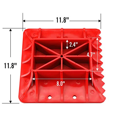 Seven Sparta Off-Road Base Compatible With Hi Lift Jack Pp Pad To Alleviate Jack Hoisting Sinkage (Red) #TOP5