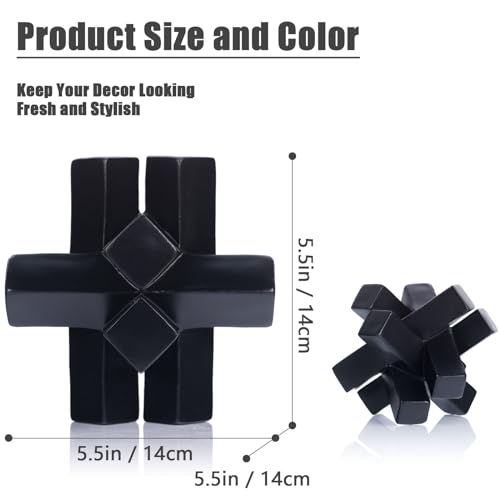 Estatua nudo geométrica negra para decoración de mesa miniatura 2