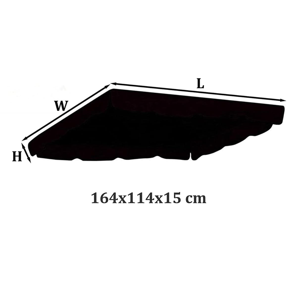 Telo di Ricambio per Altalena da Veranda, 164 x 114 x 15 cm, Copertura per Altalena da Giardino, Resistente ai Raggi UV, Parasole per 2 o 3 Posti, Antipolvere, per Uso Esterno, Verde