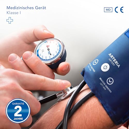 AIESI® Flachkopf Stethoskop Professionelles für erwachsene in schwarzer farbe DOCTOR SCOPE, 24 monate garantie