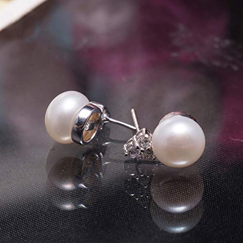 Orecchini A Goccia In Argento Sterling 925 Con Marcasite E Perla D'Acqua Dolce - Gioiello Elegante In Scatola Regalo, Lunghezza 1,9 Cm
