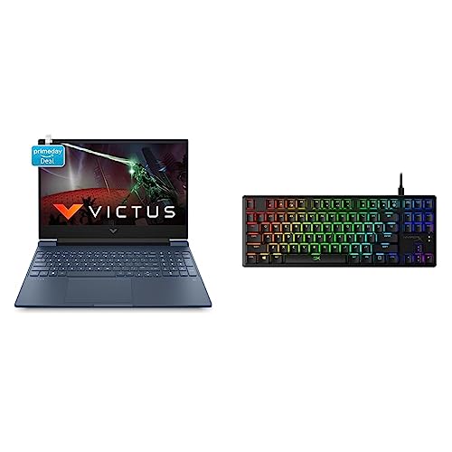 Image of HP Victus Gaming Laptop 12th Gen Intel Core i5-12450H 15.6 inch(39.6 cm) FHD IPS Gaming Laptop & HyperX Alloy Origins Core RGB Mechanical Gaming Keyboard, Red Switch, US Layout