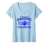 Photo Gallery donna international dreidel champion 2022 funny hanukkah maglietta con collo a v Photo Gallery donna international dreidel champion 2022 funny hanukkah maglietta con collo a v
