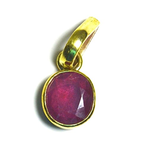 55Carat Natural Genuine Ruby Pendant 3 Carat Oval in Panchdhatu