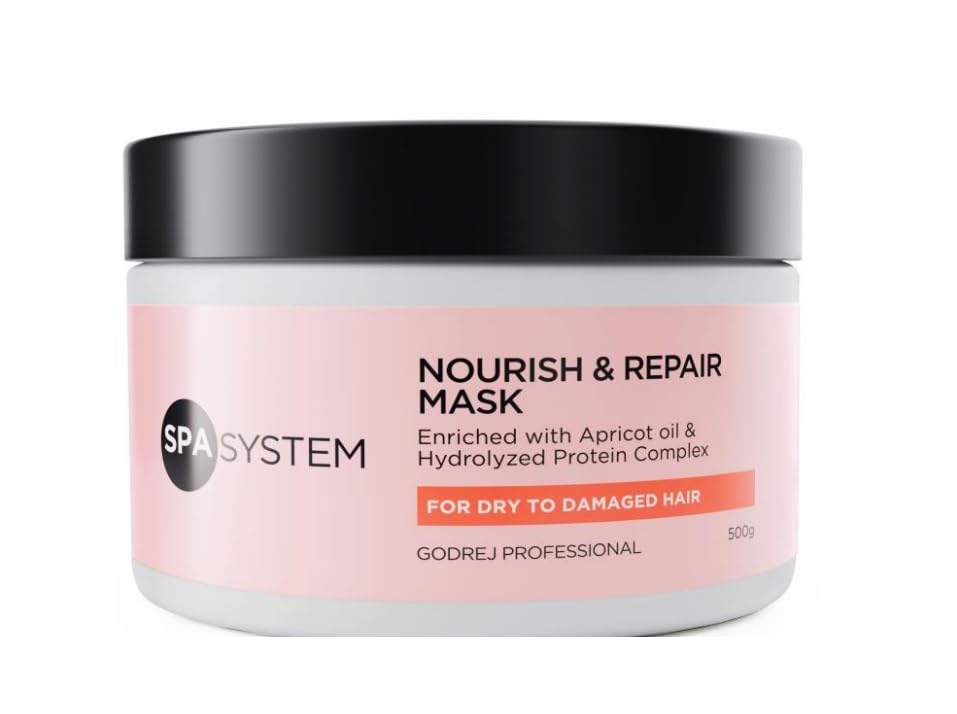 SPA SYSTEM NOURISH & REPAIR MASK 500G || Enriched with apricot oil & Hydrolyzed Protein complex || FOR DRY TO DAMAGED HAIR ||