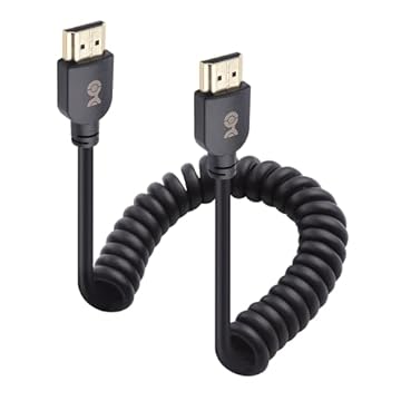 Cable Matters Cabo enrolado HDMI 8K de 48 Gbps de 3 a 3 pés com 8K a 60Hz, 4K @ 240Hz e suporte HDR, cabo HDMI enrolado para PS5, Xbox Series X/S, RTX4080/4090, RX 7800/7900, Apple TV e mais