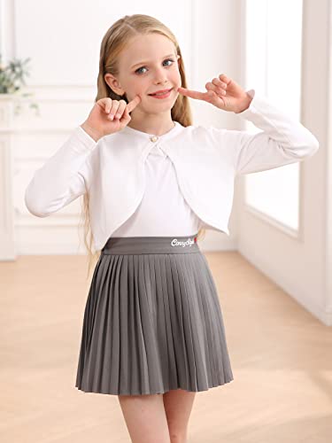 White Cardigan For Girls 7-8 Years Old Novelty Bolero Sweater For Kids Party School Cute Princess Shrug Dress With Pearl Buttons #TOP3