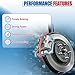 Zecnaud Brake Caliper Assembly Pair Front Compatible with 1990-2001 Cherokee 1990-1995 1997-2006 Wagoneer Jeep 1993-1998 Grand Cherokee 1997-2006 TJ Disc Brake Caliper 184339 184340
