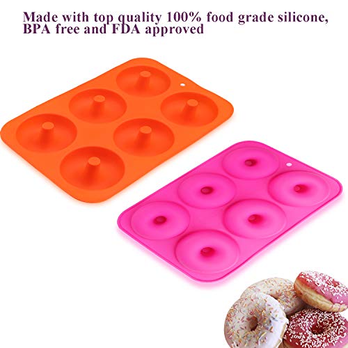 2Pack Donut Pan Set, Messar Silicone Doughnuts Tin Safe Baking Tray Maker Pan, Non-Stick Cake Mold, Easy To Bake Full Size Perfect Shaped Donuts To Sweeten Your Hole Day #TOP1