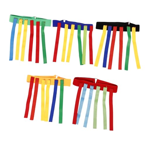 Toyvian 5 Sets Tail Game Belts for Outdoor Teamwork Training Props Fun Reaction Activity for Kindergarten Parent Sports Develops Strength Social Skills