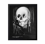 Monem Art Vintage All Is Vanity Poster - Retro Skull Print - Optical Illusion Art - Gothic Gift for Him, Her, Men, Women - Surrealism Wall Decor for Bedroom, Living Room, 11x14 Black Framed