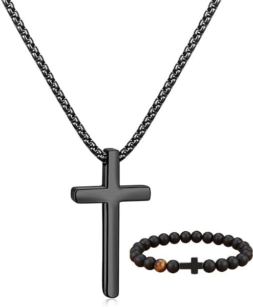 Cross Necklace for Men Stainless Steel: Mens Cross Necklaces Cross Chain for Men and Women