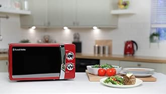 Russell Hobbs RHMM701R 17 Litre 700 W Red Solo Manual Microwave with 5 Power ...