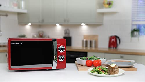 Russell Hobbs RHMM701R 17 Litre 700 W Red Solo Manual Microwave with 5 Power ...