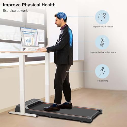 Walking Pad Under Desk Treadmill portátil 2.5 hp 245 lbs miniatura 3