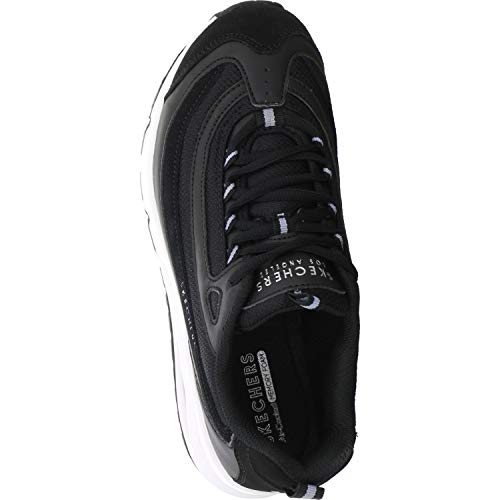 Skechers Skechers Girl's^Girl's Low-Top Trainers, Black Black Duraleather Suede Mesh Trim Blk, 4 Big Kid