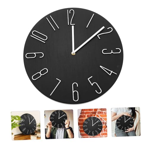 Horloge murale silencieuse design moderne minimaliste noir - 5