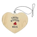 University of Central Missouri Mules Heart Love Wood Christmas Tree Holiday
