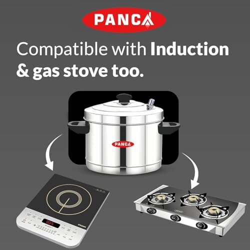 Image of PANCA Stainless Steel Idli Maker 4 Plates | 16 Idlies Steamer for Home Kitchen | Heavy Duty Idli Cooker 15 Litre with Induction & Gas Compatible Base | Multi-Purpose Cookware Pot 4 Plate Idli Maker (4 Plate Idli Cooker)