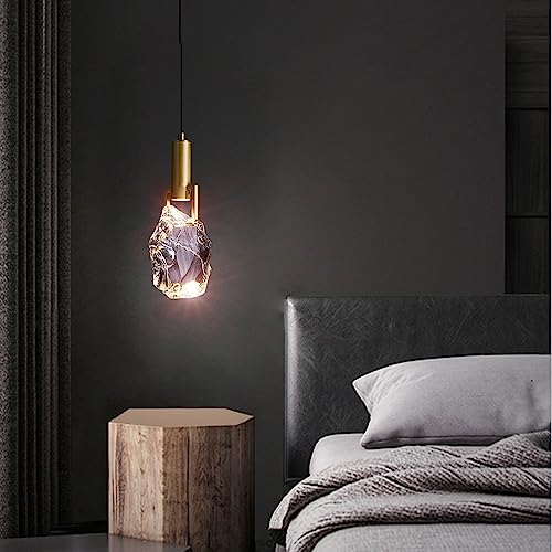 Lámpara colgante de cristal E14 con soporte de latón para iluminación decorativa 4