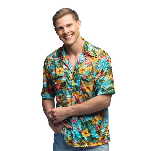 Camisa hawaiana para playa y vacaciones de verano con estampado tropical