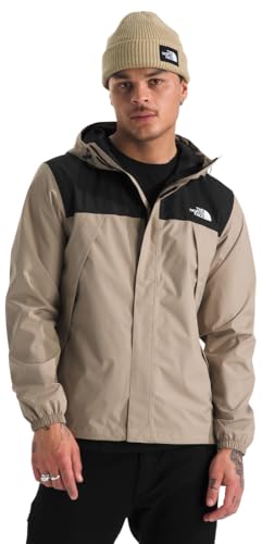 The North Face Men's Antora Jacket, Mushroom Grey-TNF Black, US Medium