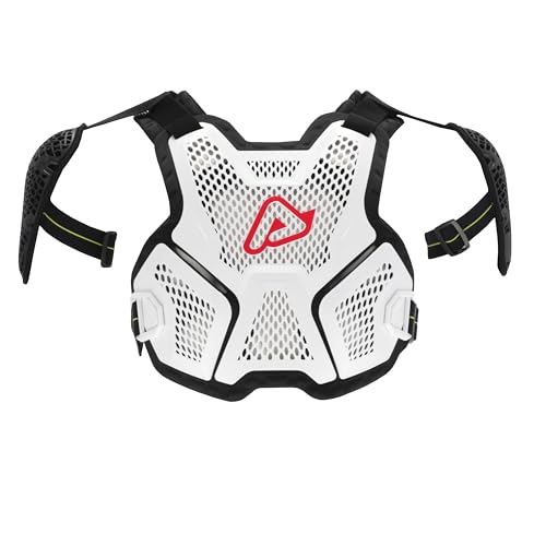 Acerbis Brustpanzer P035 S Super Licht Rüstung Körperschutz Protektor Cross Enduro Zertifikat EN Offroad Chest Protektor (Weiss)