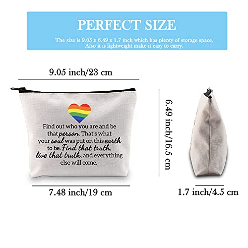 GJTIM Homosexual Gift Lesbian Gift LGBT Gift Gay Proud Rainbow Pride Gift Lesbian Couple Gift Lesbian Sister Makeup Bag (Find Out Who You Are Makeup)2