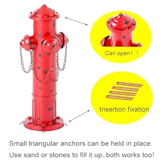 Phaxth 24" H Metal Fire Hydrant for Dogs to Pee On, Vintage Mid & Large Dog Fire Hydrant Pee Post for Outdoor Decor