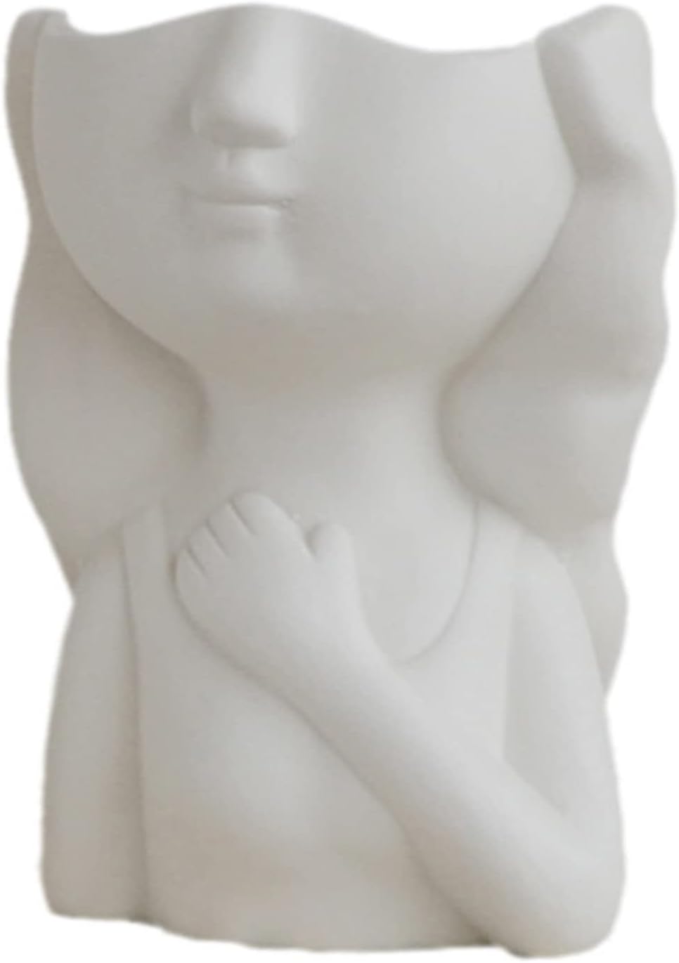 Kids Head Face Vase, Ceramic Plant Pots, Flower Planter Figurines Statue Table Centerpieces Sculpture for Wedding Office Kitchen Home Decoration (Girl)