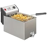 FRITEL Profi 4620 – Professionelle Fritteuse – 8 l – 3300 W – Antistoffdeckel – Hahn – Öl + Fettfilter