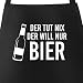 Produktbild MoonWorks Grill-Schürze für Männer mit Spruch Der tut nix, der will nur Bier Baumwoll-Schürze schwarz unisize