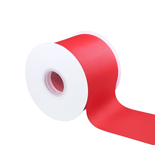 ITIsparkle グログランリボン 幅75mm×22M巻 手芸 服飾 ラッピング ちょう結び リボン #250-レッド
