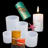 4 Pack Round Candle Resin & Chocolate Silicone Mold - 3D Cylinder & Handmade Candle & Soap Mold
