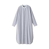 無印良品 婦人 洗いざらし ブロードスタンドカラー長袖ワンピース レディース BC2LUA5S ダークネイビーストライプ 婦人M